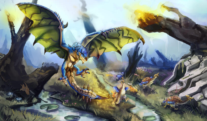 Azure Rathalos Commission - generic bg Azure Rathalos Commission - generic bg